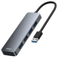Перехідник HUB Baseus UltraJoy Series Lite 4-Port (USB-A to 4xUSB3.0+Type-C) (1m) (B0005280B811-02), Space Grey