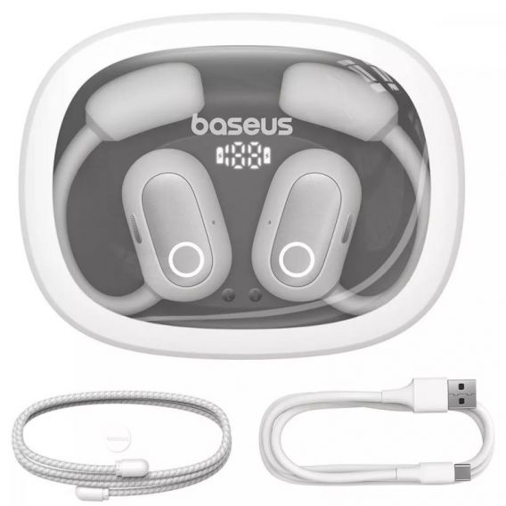 Бездротові навушники TWS Baseus Eli Fit OS Open-Ear (A00073200), Moon White