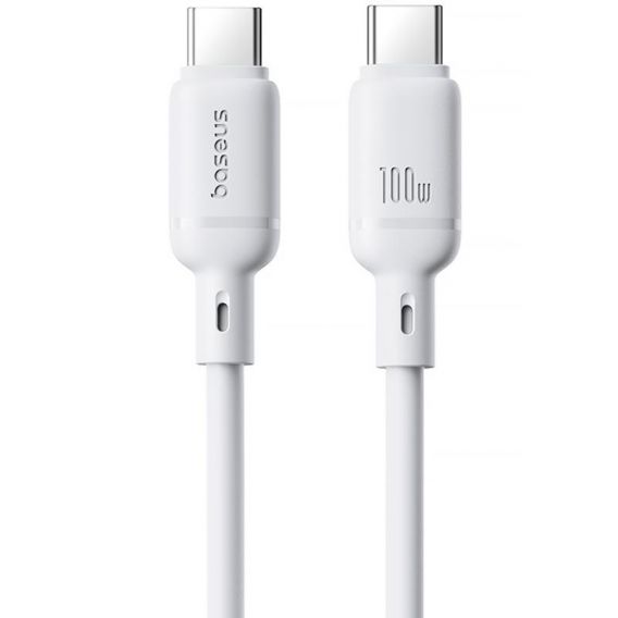 Дата кабель Baseus Silky Series OS Fast Charging Type-C to Type-C 100W (2m) (P10377704), Moon White