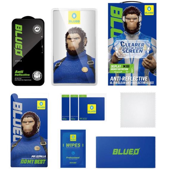 Захисне 2.5D скло Blueo AR Anti-Reflective HD для Apple iPhone 17 Pro Max / 16 Pro Max, Чорний