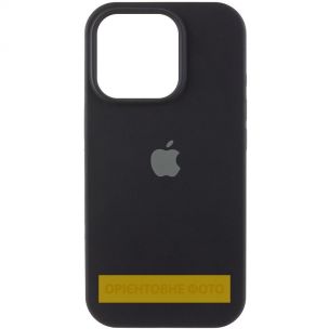 Чехол Silicone Case (AA) Logo with MagSafe для Apple iPhone 16, Черный / Black