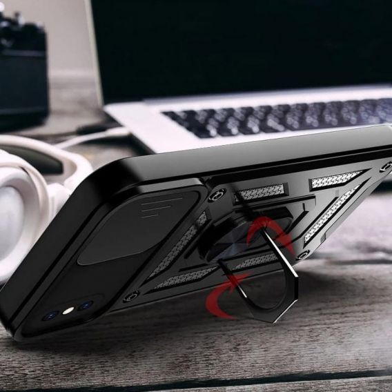 Чохол Ummi Camshield Serge Ring для Apple iPhone X / XS, Чорний