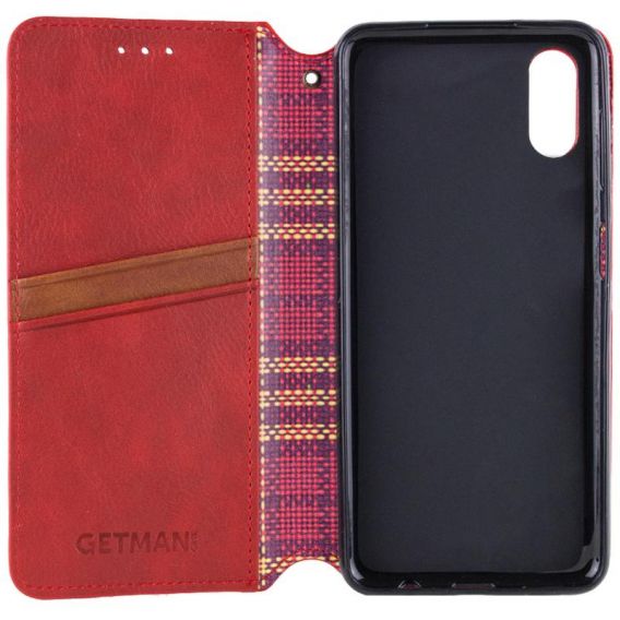 Шкіряний чохол-книжка GETMAN Cubic (PU) для Apple iPhone X / XS, Червоний
