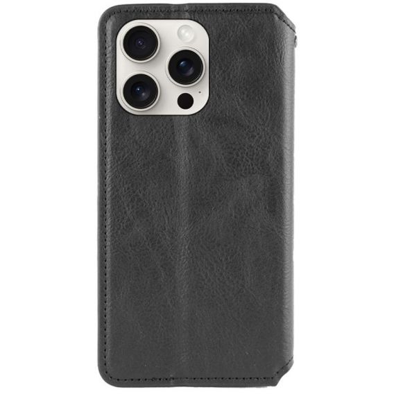 Шкіряний чохол-книжка GETMAN Cubic (PU) для Apple iPhone 13 Pro Max, Чорний