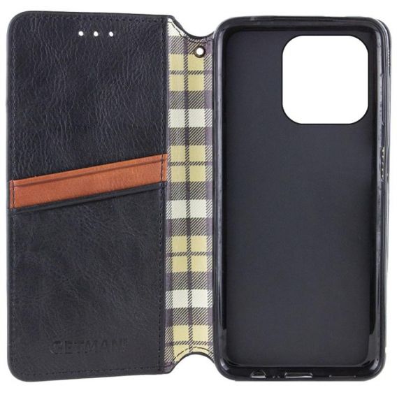 Шкіряний чохол-книжка GETMAN Cubic (PU) для Apple iPhone 13 Pro Max, Чорний
