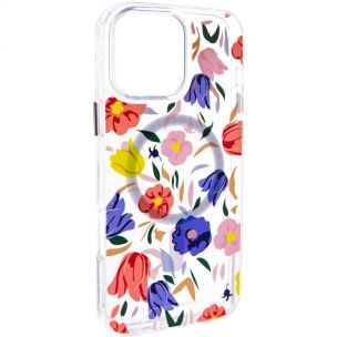 TPU+PC чехол Clear Garden with MagSafe для Apple iPhone 16 Pro Max, Tropical Art