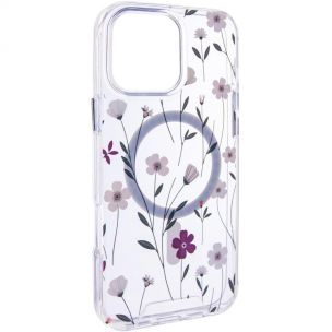 TPU+PC чехол Clear Garden with MagSafe для Apple iPhone 16 Pro Max, Cherry Petal