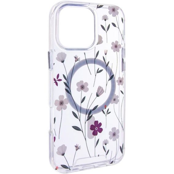 TPU+PC чохол Clear Garden with MagSafe для Apple iPhone 16 Pro Max, Cherry Petal