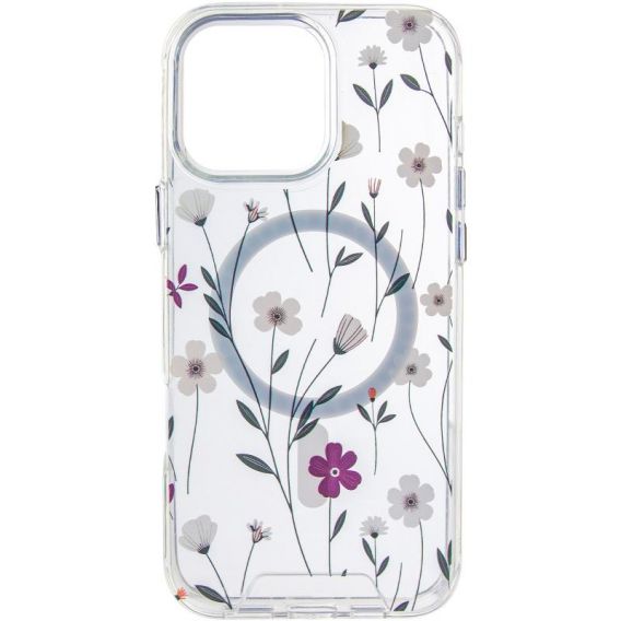 TPU+PC чохол Clear Garden with MagSafe для Apple iPhone 16 Pro Max, Cherry Petal