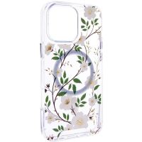 TPU+PC чохол Clear Garden with MagSafe для Apple iPhone 16e, White Gardenia