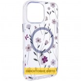 TPU+PC чехол Clear Garden with MagSafe для Apple iPhone 16e / 17e (6.1 дюйма) Cherry Petal