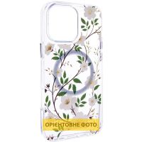 TPU+PC чохол Clear Garden with MagSafe для Apple iPhone 17, White Gardenia