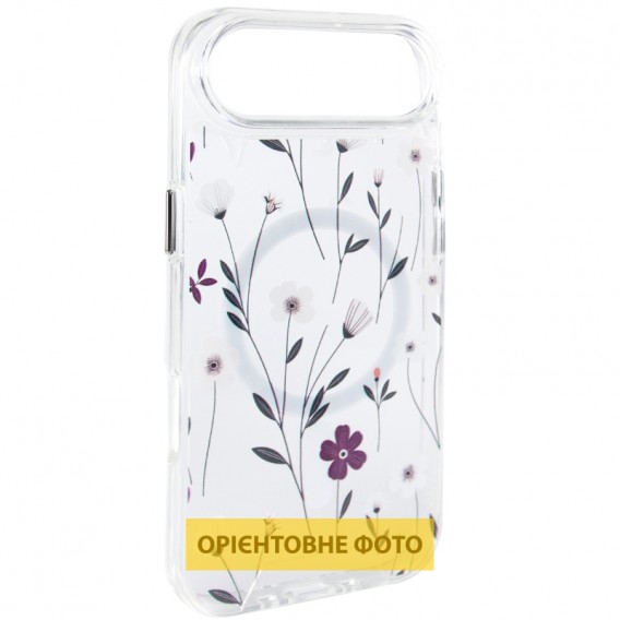 TPU+PC чохол Clear Garden with MagSafe для Apple iPhone 17 Air (6.5") Cherry Petal