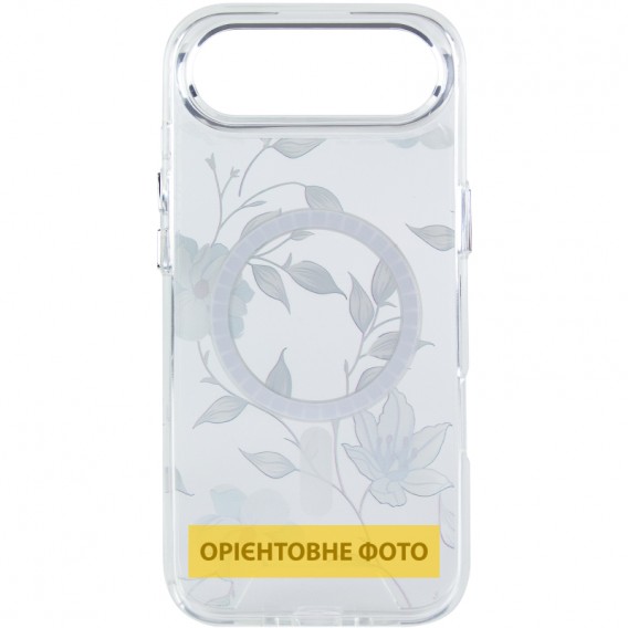 TPU+PC чохол Clear Garden with MagSafe для Apple iPhone 17 Air (6.5") Blue Blossom TPU+PC чохол Clear Garden with MagSafe для Apple iPhone 17 Air (6.5") Blue Blossom