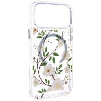 TPU+PC чохол Clear Garden with MagSafe для Apple iPhone 17 Pro, White Gardenia
