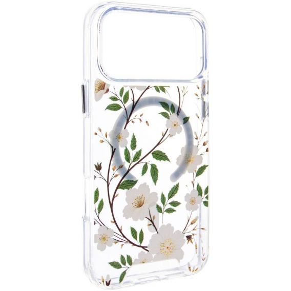 TPU+PC чохол Clear Garden with MagSafe для Apple iPhone 17 Pro, White Gardenia