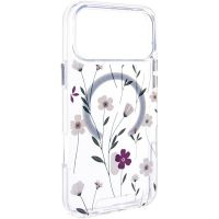 TPU+PC чохол Clear Garden with MagSafe для Apple iPhone 17 Pro, Cherry Petal