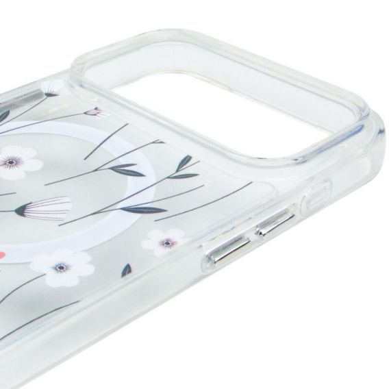TPU+PC чохол Clear Garden with MagSafe для Apple iPhone 17 Pro, Cherry Petal