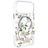 TPU+PC чохол Clear Garden with MagSafe для Apple iPhone 17 Pro Max, White Gardenia