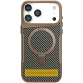 TPU+PC чехол Metal Buttons with MagSafe Carbon Ring для Apple iPhone 17 (6.3 дюйма) Золотой TPU+PC чехол Metal Buttons with MagSafe Carbon Ring для Apple iPhone 17 (6.3 дюйма) Золотой