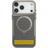 TPU+PC чехол Metal Buttons with MagSafe Carbon Ring для Apple iPhone 17 (6.3 дюйма) Серый TPU+PC чехол Metal Buttons with MagSafe Carbon Ring для Apple iPhone 17 (6.3 дюйма) Серый