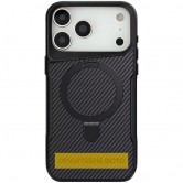 TPU+PC чехол Metal Buttons with MagSafe Carbon Ring для Apple iPhone 17 (6.3 дюйма) Черный TPU+PC чехол Metal Buttons with MagSafe Carbon Ring для Apple iPhone 17 (6.3 дюйма) Черный