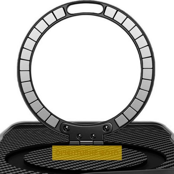 TPU+PC чохол Metal Buttons with MagSafe Carbon Ring для Apple iPhone 17, Чорний