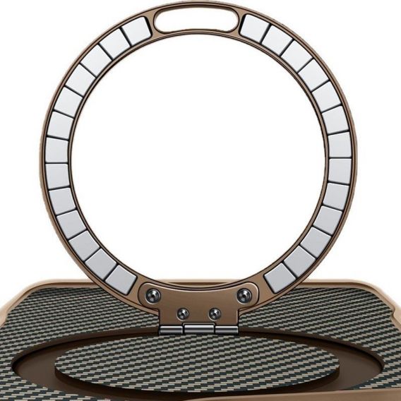 TPU+PC чохол Metal Buttons with MagSafe Carbon Ring для Apple iPhone 17 Pro, Золотий