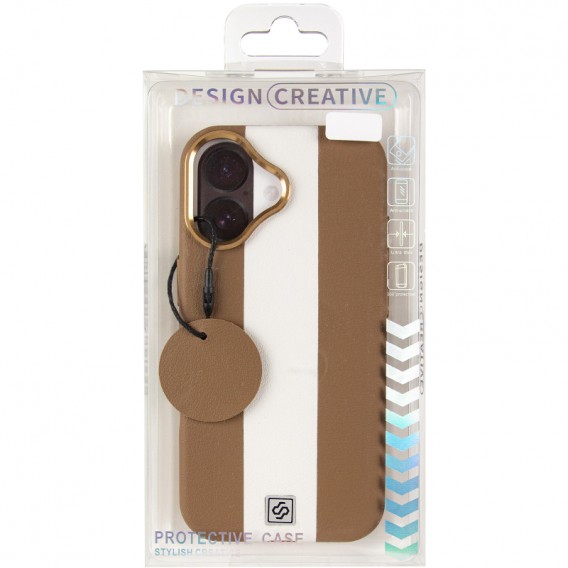 Кожаный чехол Rally with MagSafe для Apple iPhone 17 (6.3) Beige / White