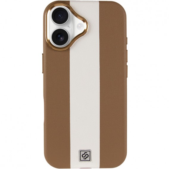 Кожаный чехол Rally with MagSafe для Apple iPhone 17 (6.3) Beige / White