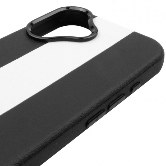 Кожаный чехол Rally with MagSafe для Apple iPhone 17 (6.3) Black / White