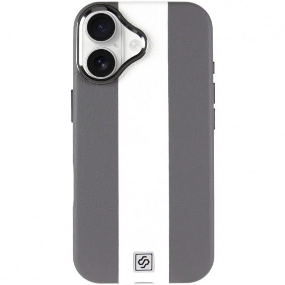 Кожаный чехол Rally with MagSafe для Apple iPhone 17 (6.3) Grey / White