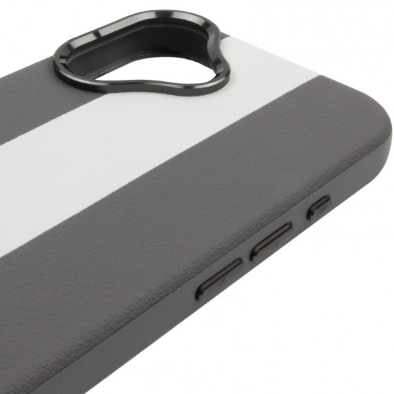 Кожаный чехол Rally with MagSafe для Apple iPhone 17 (6.3) Grey / White