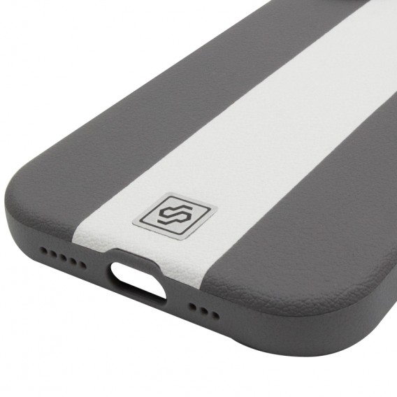 Кожаный чехол Rally with MagSafe для Apple iPhone 17 (6.3) Grey / White