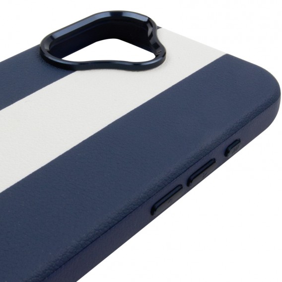 Кожаный чехол Rally with MagSafe для Apple iPhone 17 (6.3) Blue / White Кожаный чехол Rally with MagSafe для Apple iPhone 17 (6.3) Blue / White