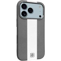 Кожаный чехол Rally with MagSafe для Apple iPhone 17 Pro (6.3) Grey / White