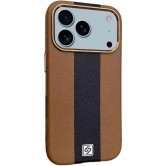 Кожаный чехол для iPhone 17 Pro Max Epik Rally с MagSafe, Коричневый / Brown / Black
