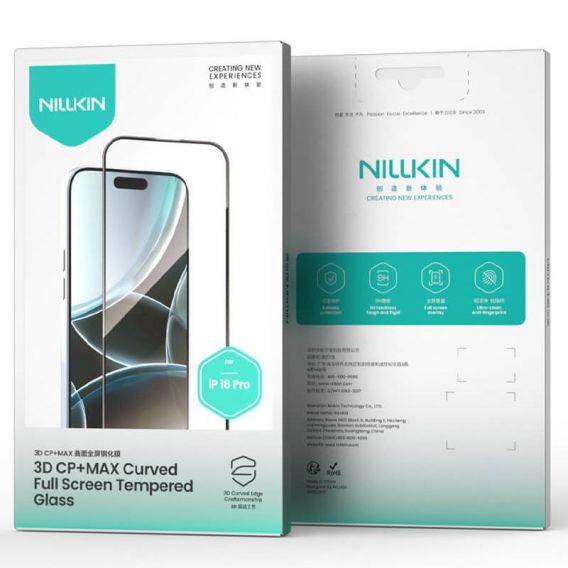 Захисне скло Nillkin (CP+ max 3D) (full glue) для Apple iPhone 16 / 15, Чорний