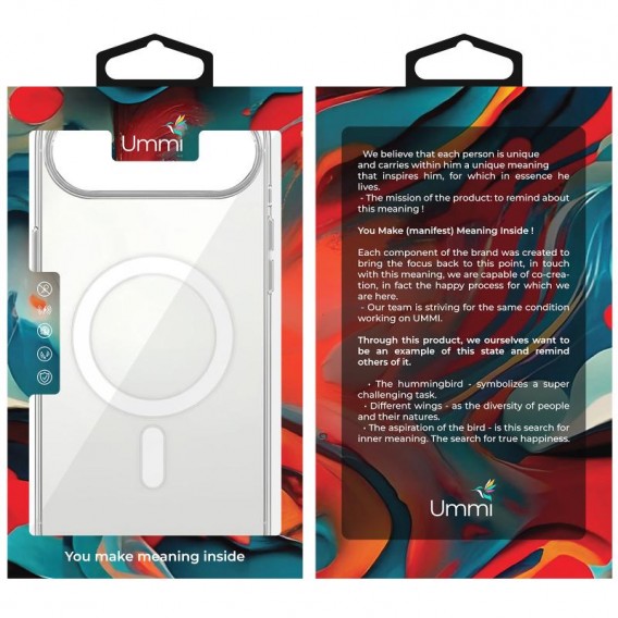 Чехол Ummi transparent with MagSafe для Apple iPhone 17 Air (6.5) Clear