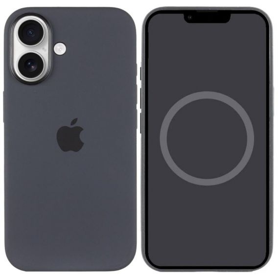 Чохол Silicone case (AAA) with Magsafe and Animation (button) для Apple iPhone 16 Plus, Black