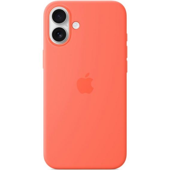 Чохол Silicone case (AAA) з Magsafe and Animation (button) для Apple iPhone 16 Plus, Tangerine
