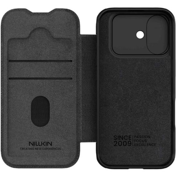Шкіряний чохол-книжка Nillkin Qin Pro Camshield для Apple iPhone 17, Black