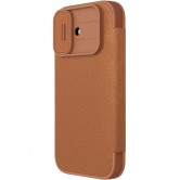 Кожаный чехол-книжка Nillkin Qin Pro Camshield для Apple iPhone 17 (6.3 дюйма) Brown Кожаный чехол-книжка Nillkin Qin Pro Camshield для Apple iPhone 17 (6.3 дюйма) Brown