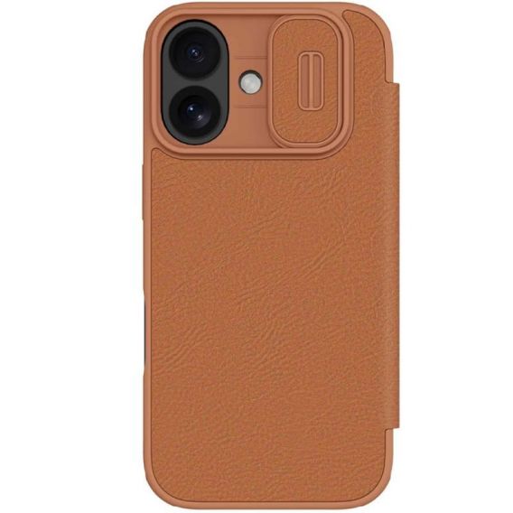 Шкіряний чохол-книжка Nillkin Qin Pro Camshield для Apple iPhone 17, Brown