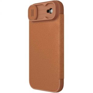 Кожаный чехол-книжка Nillkin Qin Pro Camshield для Apple iPhone 17 Air, Brown