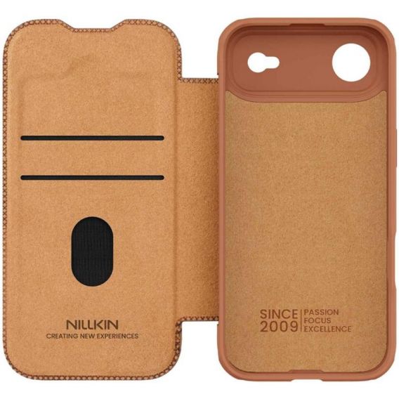 Шкіряний чохол-книжка Nillkin Qin Pro Camshield для Apple iPhone 17 Air, Brown