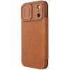 Шкіряний чохол-книжка Nillkin Qin Pro Camshield для iPhone 17 Pro, Brown