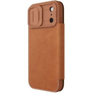 Кожаный чехол-книжка Nillkin Qin Pro Camshield для Apple iPhone 17 Pro, Brown Кожаный чехол-книжка Nillkin Qin Pro Camshield для Apple iPhone 17 Pro, Brown