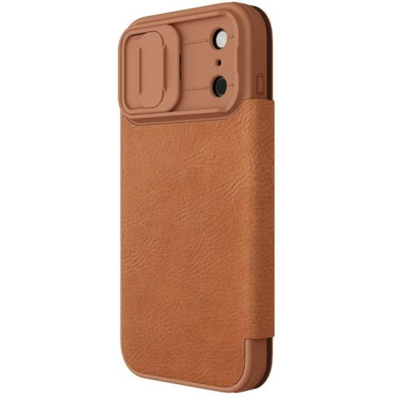 Шкіряний чохол-книжка Nillkin Qin Pro Camshield для iPhone 17 Pro, Brown