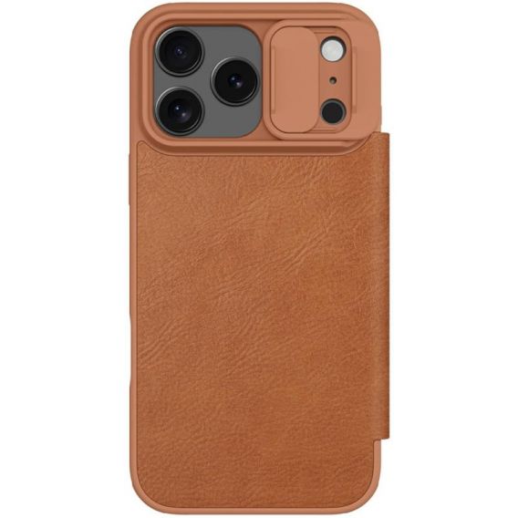 Шкіряний чохол-книжка Nillkin Qin Pro Camshield для iPhone 17 Pro, Brown